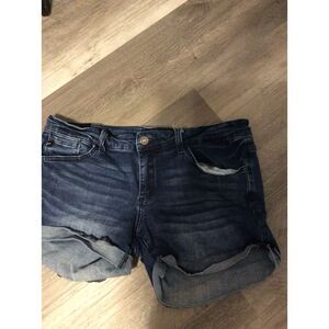 Kancan stretch cuffed shorts Size 15 31" waist dark wash denim